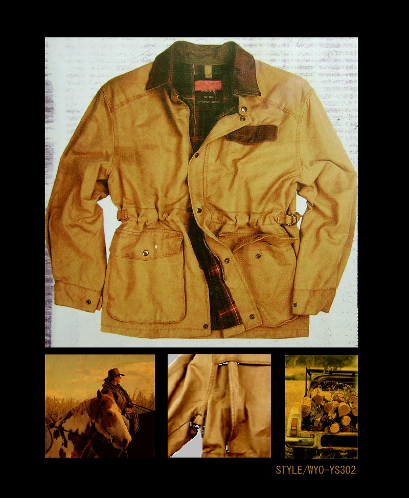レザーカラー キャンバスジャケット（イエローストーン）/Leather Collar Canvas Jacket(Yellow Stone