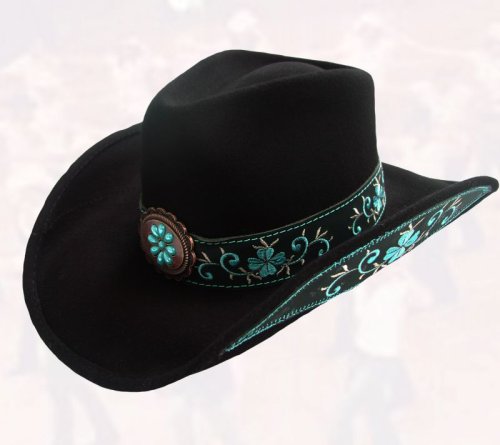 画像クリックで大きく確認できます　Click↓1: ブルハイド カウガール ウール ハット オールフォーグッド（レディース・ブラック）/Bullhide Wool Cowgirl Hat(All For Good/Black)