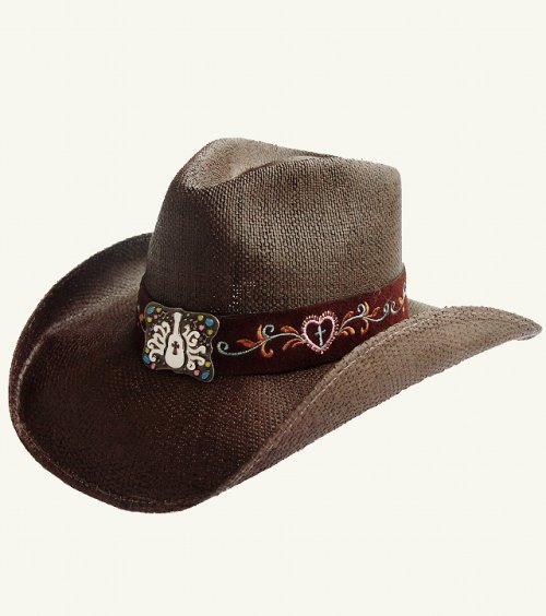 画像クリックで大きく確認できます　Click↓1: ウエスタン ストロー ハット/Western Straw Hat(Brown)