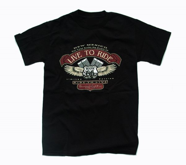 画像1: ルート66 半袖Tシャツ（ブラック）/T-shirt Route66