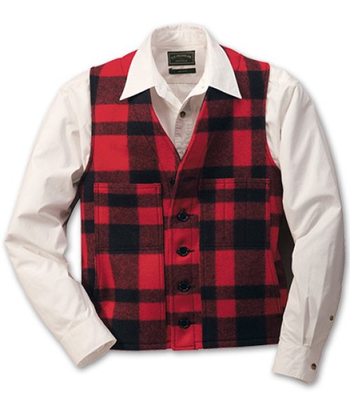 画像クリックで大きく確認できます　Click↓2: フィルソン マッキーノ ウールベスト（レッド×ブラック）/Filson Mackinaw Wool Vest