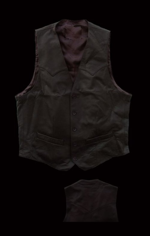画像クリックで大きく確認できます　Click↓1: ウエスタン ラムレザーベスト（ブラウン）/Western Lamb Leather Vest(Brown)