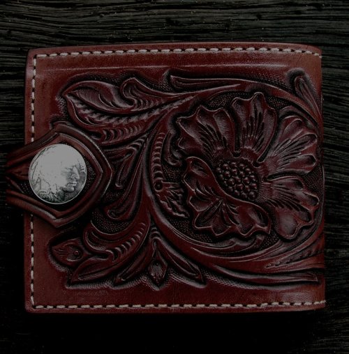 画像クリックで大きく確認できます　Click↓2: ファニー コインヘッド ビルフォード ハンドクラフト・Hand Craft(Brown Antique)/Funny Coin Head Billfold