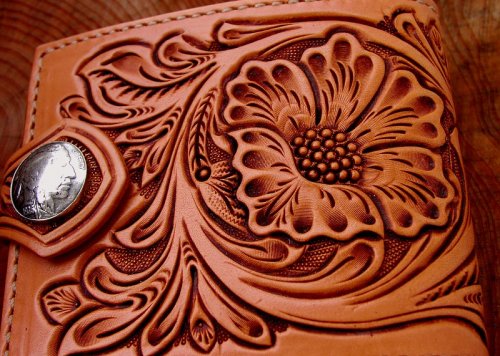 画像クリックで大きく確認できます　Click↓1: ファニー コインヘッド ビルフォード ハンドクラフト・Hand Craft(Tan Antique)/Funny Coin Head Billfold