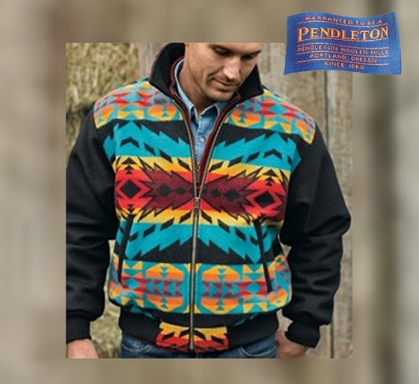 画像1: ペンドルトン ジャケット/Pendleton Wool Jacket(Turquoise/Hawkeye)