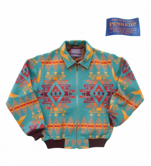 画像クリックで大きく確認できます　Click↓1: ペンドルトン ターコイズ ウール ジャケット/Pendleton Wool Jacket