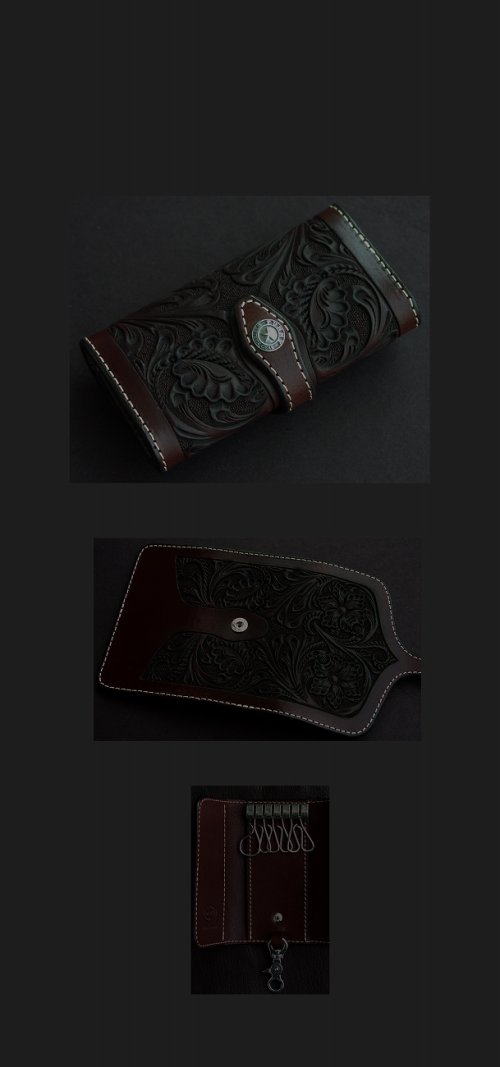 画像クリックで大きく確認できます　Click↓1: ファニー キーケース ハンドクラフトS（ブラウン）/Funny Key Case Hand Crafted S(Brown)