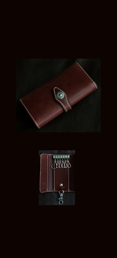 画像クリックで大きく確認できます　Click↓1: ファニー キーケース コードバン （ブラウン）/Funny Key Case Cordovan (Brown)