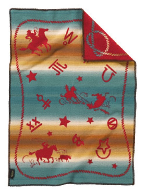 画像クリックで大きく確認できます　Click↓2: ペンドルトン コディ ムチャチョ ベビー ブランケット/Pendleton Cody Muchacho Baby Blankets(Scarlet)