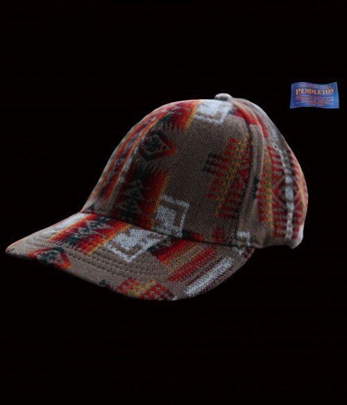 画像クリックで大きく確認できます　Click↓1: ペンドルトン チーフジョセフ キャップ（タン）/Pendleton Wool Cap(Chief Joseph/Tan)