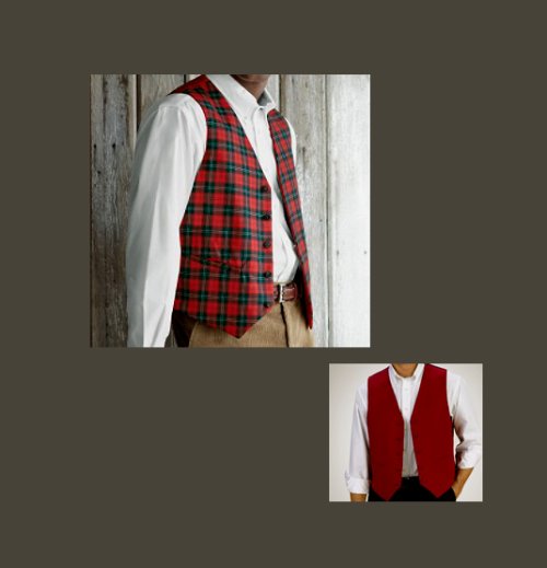 画像クリックで大きく確認できます　Click↓1: ペンドルトン リバーシブル ベスト（レッド・グリーン）/Pendleton Vest(The Lennox Tartan)