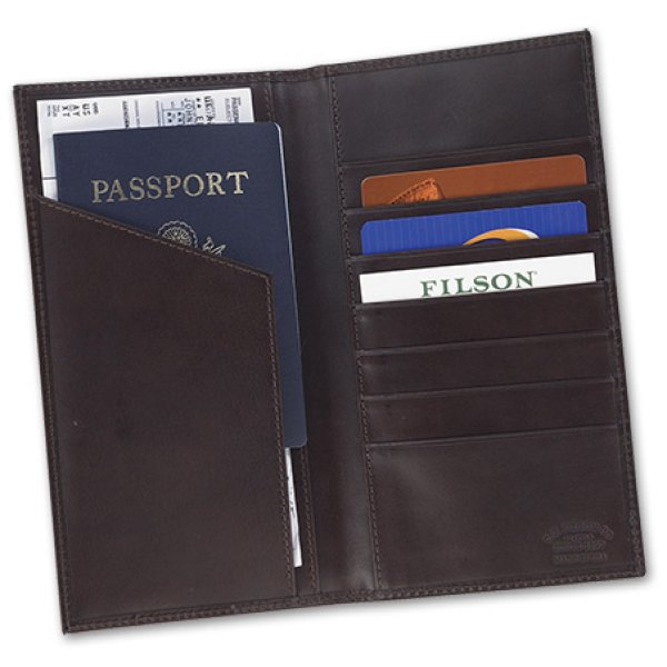 画像1: フィルソン レザー パスポート チケット ワレット（ダークブラウン）/Filson Passport Ticket Wallet(Dark Brown)