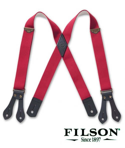 画像クリックで大きく確認できます　Click↓1: フィルソン タブ サスペンダー（レッド）/Filson Tab Suspenders(Red)