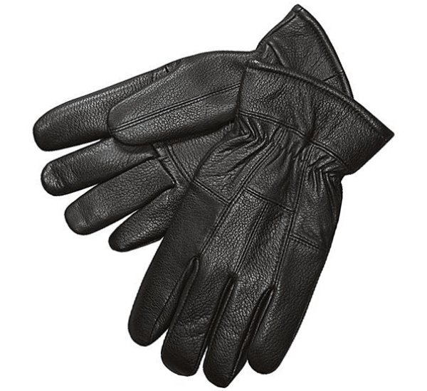 画像1: ディアスキン （鹿皮）グローブ ブラック （フリース付手袋）/Deerskin Leather Gloves Black
