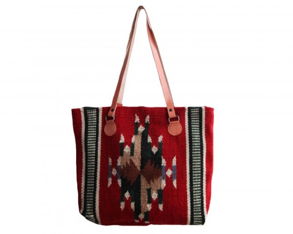 画像1: エルパソサドルブランケット トートバッグ・サウスウエストデザイン/El Paso Saddle Blanket Southwest Design Wool Purse