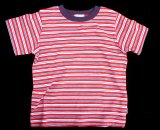 キッズ ストライプ Tシャツ(ネイビー/レッド）/Stripe T-shirt(Navy/Red)