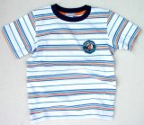 キッズ ストライプ Tシャツ(ホワイト/ブルー）/Stripe T-shirt(White/Blue)