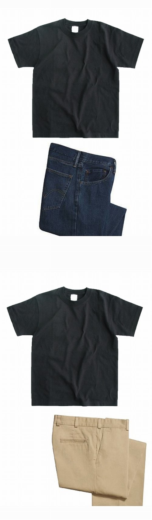 画像クリックで大きく確認できます　Click↓2: 半袖 Ｔシャツ 繰り返しの洗濯にも強く首の部分も伸びにくい（ブラック 無地 ）/Short Sleeve T-shirt(Black)