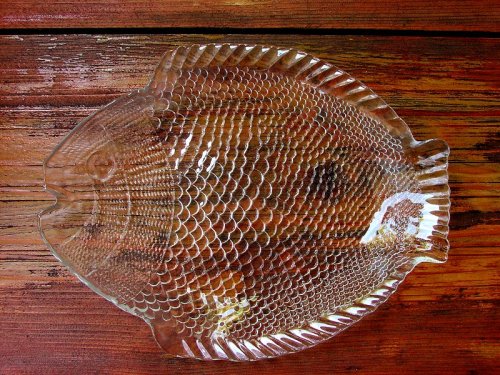 画像クリックで大きく確認できます　Click↓1: フィッシュ ガラス皿/Fish Glass Plate