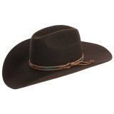 ベイリー レザー＆フェザーバンド カウボーイ ハット（チョコレート）/Bailey Hat 2X Wool Cheyenne Crown