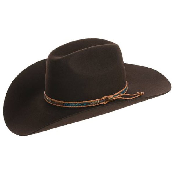 画像1: ベイリー レザー＆フェザーバンド カウボーイ ハット（チョコレート）/Bailey Hat 2X Wool Cheyenne Crown