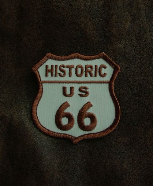 画像クリックで大きく確認できます　Click↓1: ルート66 ヒストリック US66 ワッペン ブラウン/Route66 Patch