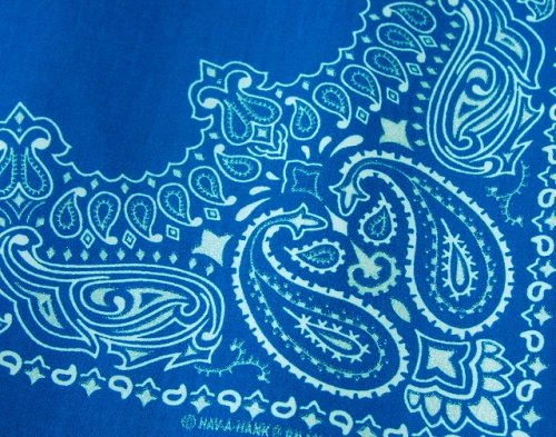 画像クリックで大きく確認できます　Click↓2: バンダナ ハバハンク HAV-A-HANK ペイズリー（ブルー・ホワイト）/Bandana Paisley Blue White