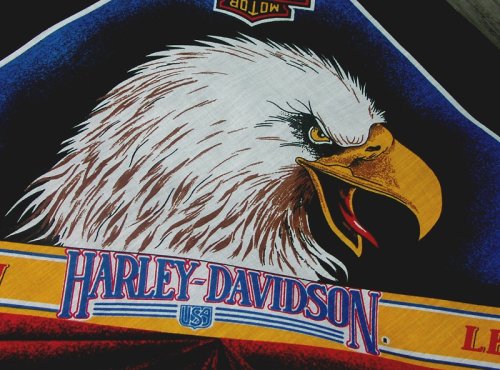 画像クリックで大きく確認できます　Click↓3: ハーレーダビッドソン バンダナ（ブラック・American Legend）/Harley Davidson Bandana