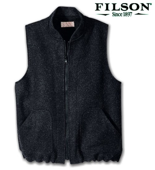 画像クリックで大きく確認できます　Click↓1: フィルソン ヴァージン ウール アウトフィッター ベスト・ライナー（チャコール）/Filson Heavyweight Wool Outfitter(Charcoal)