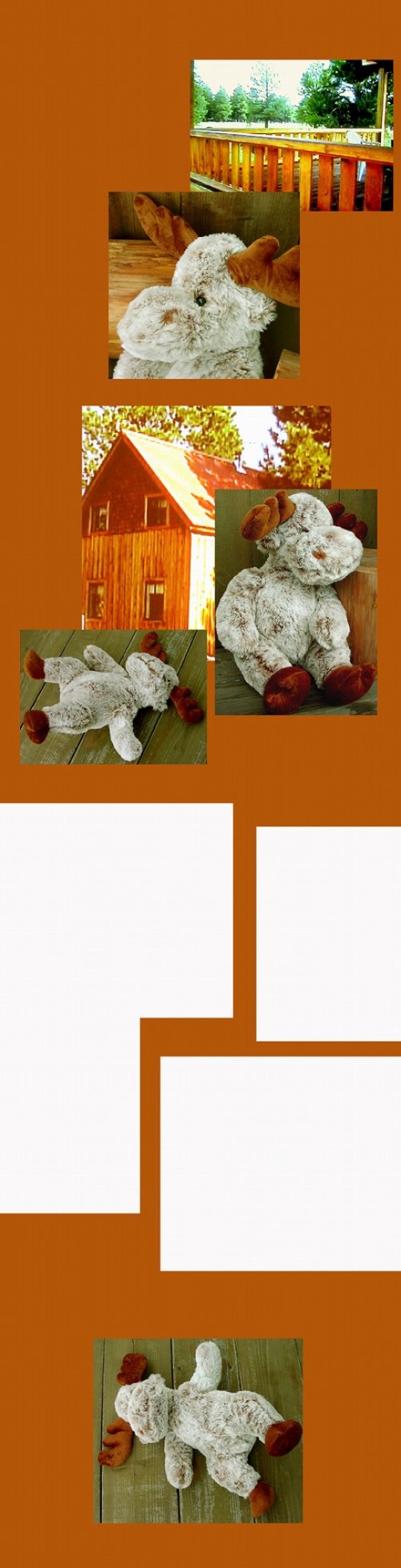 画像クリックで大きく確認できます　Click↓1: ログキャビン ラージ ホワイトムース/ Moose Doll(Large)