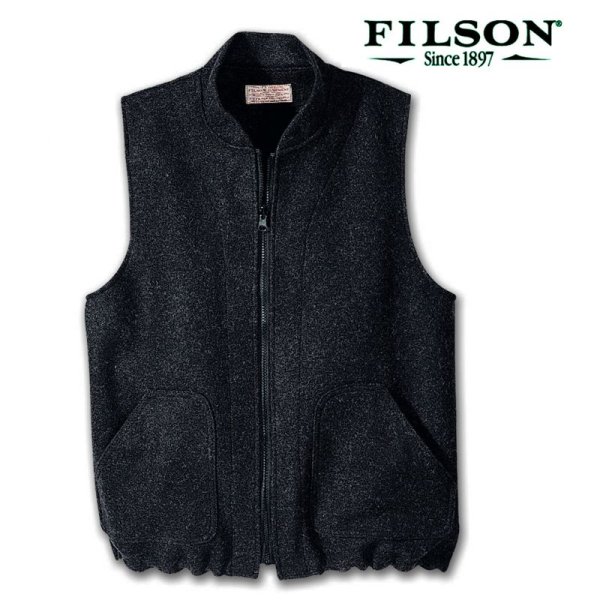 画像1: フィルソン ヴァージン ウール アウトフィッター ベスト・ライナー（チャコール）/Filson Heavyweight Wool Outfitter(Charcoal)