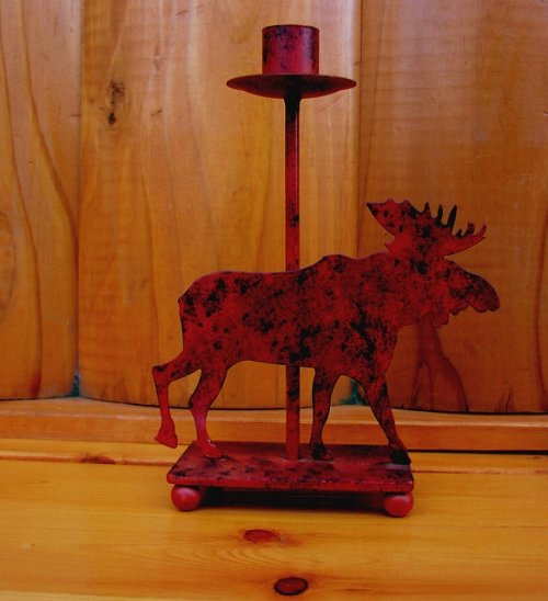 画像クリックで大きく確認できます　Click↓1: ムース（へら鹿）キャンドルホルダー/Moose Candle Holder(Rust)