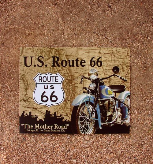 画像クリックで大きく確認できます　Click↓1: ブリキ看板（Tinサイン・メタルサイン）ルート66マザーロード/US　Route66　The Mother Road