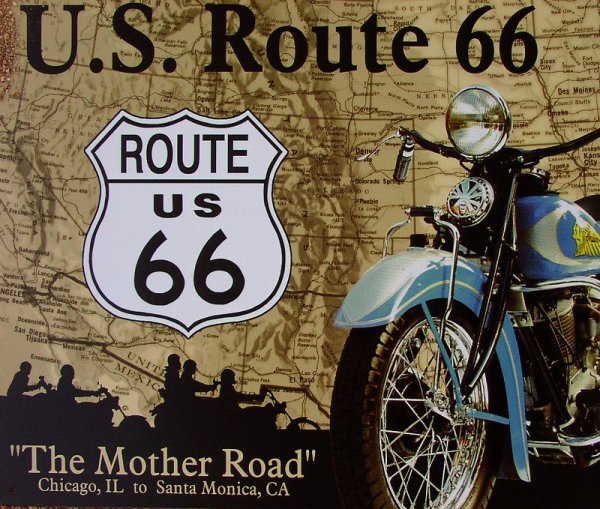 画像1: ブリキ看板（Tinサイン・メタルサイン）ルート66マザーロード/US　Route66　The Mother Road