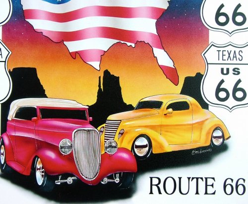 画像クリックで大きく確認できます　Click↓3: ルート66 アメリカンハイウェイ メタルサイン/Route 66 Metal Sign America's Highway