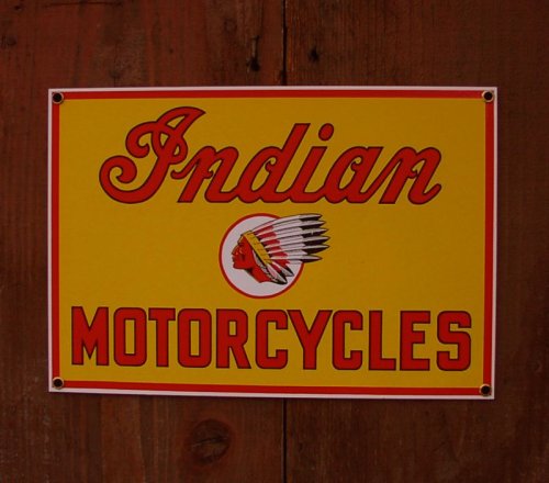 画像クリックで大きく確認できます　Click↓1: インディアン モーターサイクル Indian Motorcycles メタルサイン
