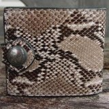 ファニーコインヘッド ビルフォード（ダイヤモンドパイソン・ナチュラル/ブラック）/Funny Coin Head Billfold Diamond Python(Natural)