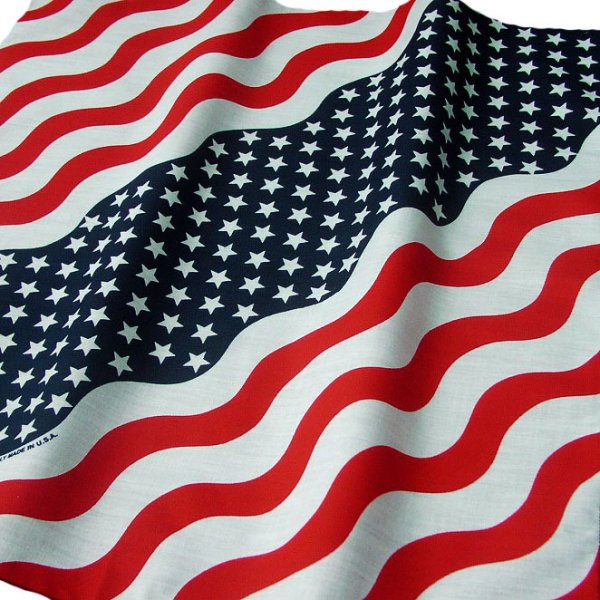 画像1: バンダナ（アメリカ国旗・ウェーブ）/Bandana US Flag Wave