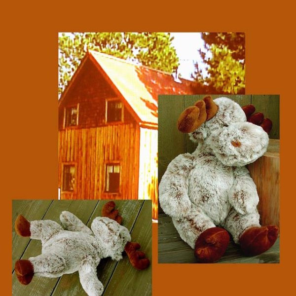 画像1: ログキャビン ラージ ホワイトムース/ Moose Doll(Large)