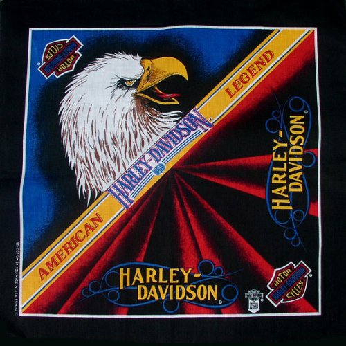 画像クリックで大きく確認できます　Click↓1: ハーレーダビッドソン バンダナ（ブラック・American Legend）/Harley Davidson Bandana