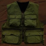 ウォッシュド コットンキャンバス フィールド ベスト（アーミーグリーン）/Washed Field Vest