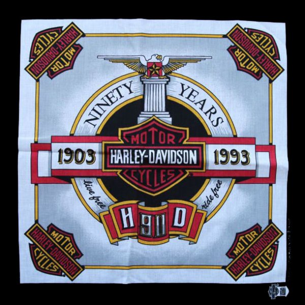 画像1: ハーレーダビッドソン バンダナ（90Years 1903-1993）/Harley Davidson Bandana