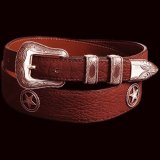 バッファローレザー 4ピースベルト 34（ダークレッドブラウン）/4Piece Belt(Dark Red Brown)