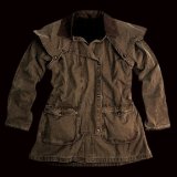 レザーカラー ウォッシュドキャンバスジャケット/Leather Collar Washed Canvas Jacket