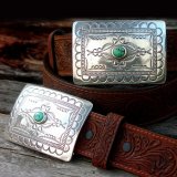 トニーラマ スクエアバックル ベルト（ブラウン）/Tony Lama Navajo Spirit Belt(Brown)