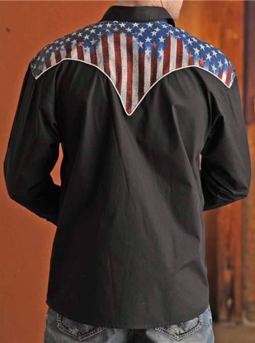 画像クリックで大きく確認できます　Click↓3: パンハンドルスリム ウエスタンシャツ（ブラック/長袖）ラージサイズ/Panhandle Slim Long Sleeve Western Shirt