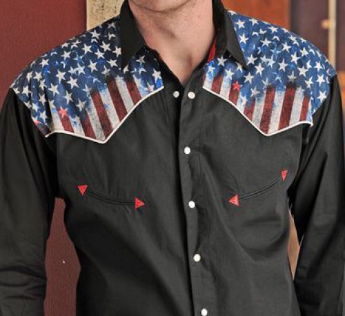 画像クリックで大きく確認できます　Click↓1: パンハンドルスリム ウエスタンシャツ（ブラック/長袖）ラージサイズ/Panhandle Slim Long Sleeve Western Shirt