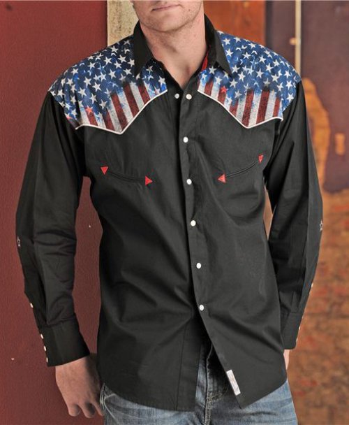 画像クリックで大きく確認できます　Click↓2: パンハンドルスリム ウエスタンシャツ（ブラック/長袖）ラージサイズ/Panhandle Slim Long Sleeve Western Shirt