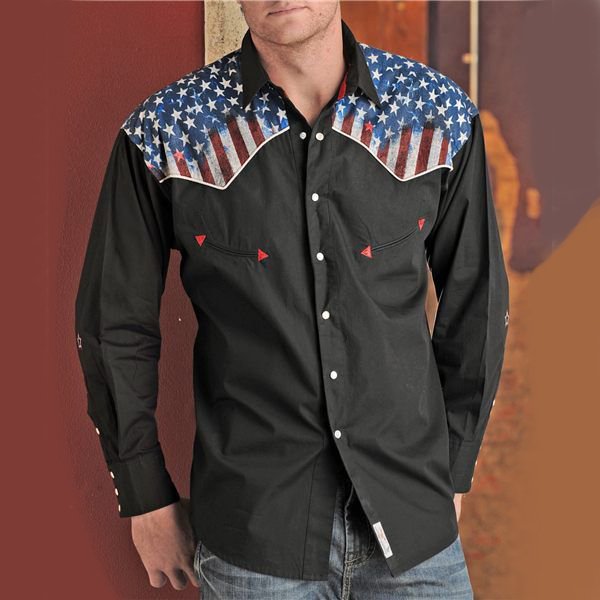 画像1: パンハンドルスリム ウエスタンシャツ（ブラック/長袖）ラージサイズ/Panhandle Slim Long Sleeve Western Shirt