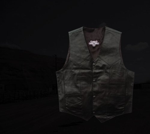 画像クリックで大きく確認できます　Click↓2: ウエスタン レザー ベスト（ブラック）/Western Leather Vest(Black)